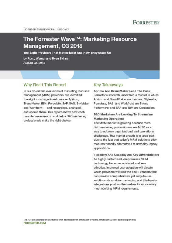 Forrester Wave Report MRM Marketing Resource Management