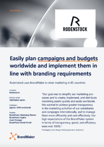 BrandMaker Case Study Rodenstock campaign planning and management