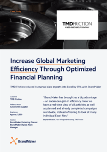 BrandMaker Case Study: TMD Friction. Increase Global Marketing Efficiency Through Optimized Financial Planning.