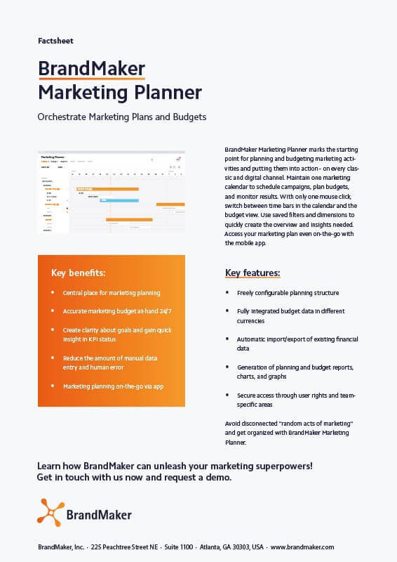 BrandMaker Product Factsheet Marketing Planner EN